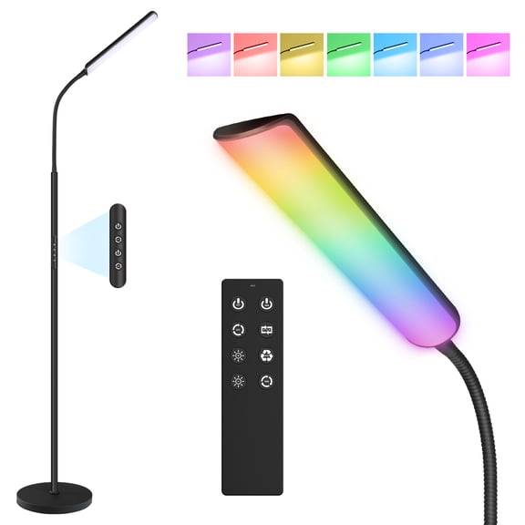 Handstar RGB Floor Lamp with Remote,4-Color Dimmable Standing Lamp for Bedroom,Living Room & Party
