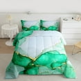 thumbnail image 2 of Manfei Green Marble Bedding Comforter Set 2pcs, Abstract Watercolor Art Twin Comforter Sets, Marbling Stone Pattern Bedding Set, Ultra Soft Home Decor, 2 of 8