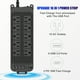 thumbnail image 3 of Tira de alimentación protectora contra sobretensiones 16 en 1 con 10 tomas de corriente alterna y 6 puertos USB (4 USB-A/2 USB-C), carga rápida PD de 18W, 2400W/12A, certificado de seguridad ETL, 3 of 10