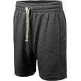 thumbnail image 2 of ProGo USA Men’s Shorts – Classic Fleece Workout Shorts - Men Shorts Casual with Elastic Waist (Charcoal, X-Large), 2 of 7
