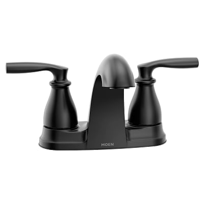 Moen 84532BL Hilliard Two-Handle Low Arc Bathroom Faucet Matte Black