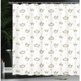 thumbnail image 4 of Ambesonne Crown Shower Curtain, Palace King Queen Adornment, 69"Wx70"L, Dark Khaki and White, 4 of 5