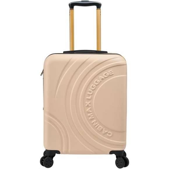 Cabin Max Velocity 55x40x20cm (22x16x8") Expandable Suitcase 4 Wheel Luggage Cabin Bags Suitable for Ryanair, Easyjet, Jet 2 Carry On (Cappuccino)