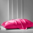 thumbnail image 4 of Cloud Fino Luxurious Satin Bed Sheets Hot Pink Silk Sheets King 15 " Deep Pocket Pillowcases Sheet, 4-Piece, 4 of 6