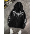thumbnail image 2 of Unisex Y2K Zip Up Hoodie Oversized Gothic Punk Hooded Sweatshirt Casual Grunge Sweatjacket Emo Alternative Clothes, 2 of 4