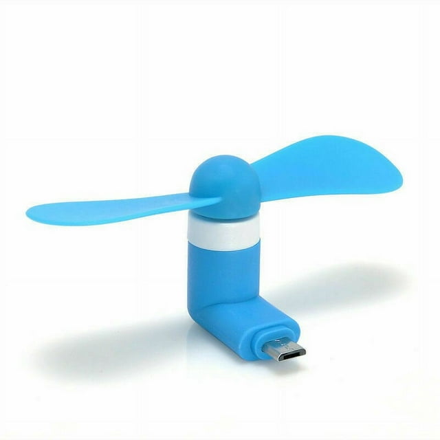 LNGOOR Summer Mini Portable Mute OTG Micro USB Mobile Phone Air Cooling Fan for Android Blue