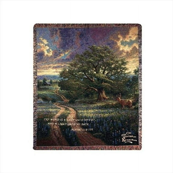 Manual Woodworkers and Weavers ATCLVV Country Living With Verse Tapestry Throw Blanket Fashionable Jacquard Woven 50 X 60 in.