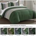 thumbnail image 5 of Chezmoi Collection Briar 7-Piece King Bed in a Bag Comforter Set with Sheets - Lightweight Comforter Forest Green Gray Cream Luxury Pleated Stripe Bedding Set for All Season, 5 of 9