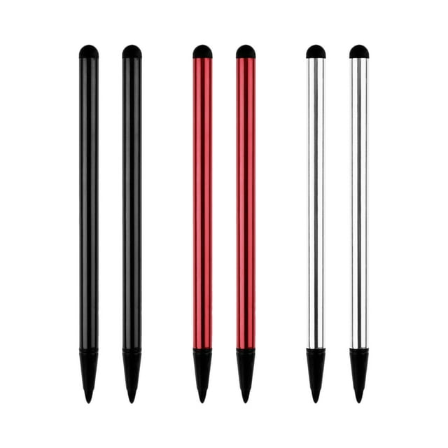 Tablette avec Stylo 6 Pcs Stylo Résistant pour Écran, Stylo Résistant pour Tablette, Stylo Résistant pour Téléphone Mobile, Stylo à Double Usage avec Condensateur de Résistance Stylo pour Téléphone