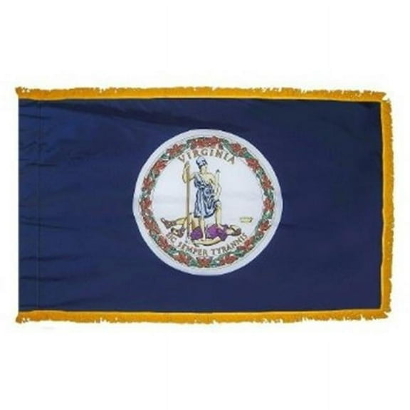 Annin Flagmakers  3 ft. x 5 ft. Indoor and Parade Colonial Nyl-Glo Virginia Flag with Fringe