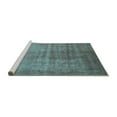thumbnail image 2 of Ahgly Company Machine Washable Indoor Square Oriental Turquoise Blue Industrial Area Rugs, 4' Square, 2 of 4