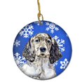 thumbnail image 1 of English Setter Winter Snowflake Holiday Ceramic Ornament, 1 of 1