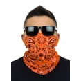 thumbnail image 2 of Multi Functional Tube Bandana | Classic Paisley Bandana Pattern - 3PK Orange Paisley CA4225, 2 of 4