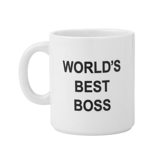 4" 12 oz. World’s Best Boss Plain White Ceramic Coffee Mug