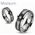 thumbnail image 3 of Her His 3pc Stainless Steel Wedding Engagement Ring & Titanium Wedding Band Set Women's Size 05 Men's Size 08, 3 of 4
