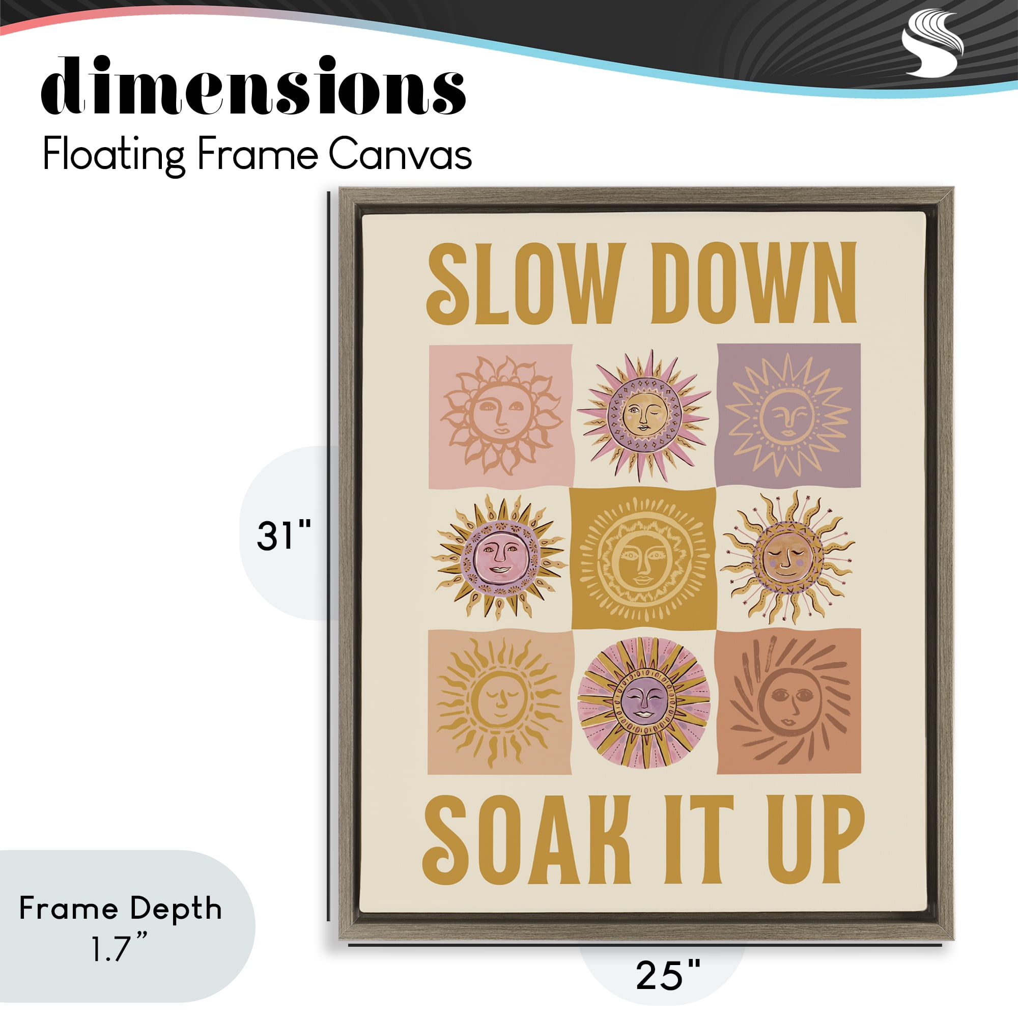 Stupell Industries Slow Down Soak It Up Brown Framed Floater Canvas Wall Art, design by Two If By Sea Studios
