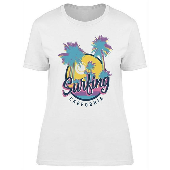 Surfing California Sunset Beach T-Shirt Women -Image by Shutterstock, Female x-Large