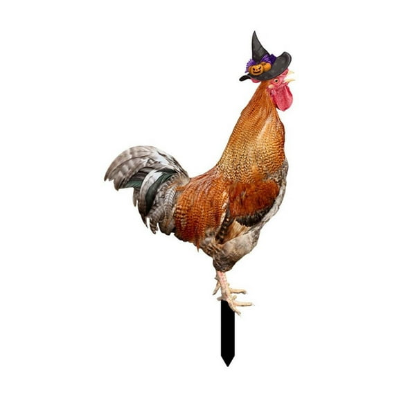 Acrylic Rooster Yard Decorations Outdoor Garden Chicken Statues Rooster Garden Decor Chicken Party Decorations for Outdoor Lawn (#A)