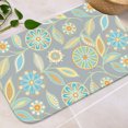thumbnail image 2 of Floral Dark Grey 16x24 Flannel Bath Mat for Bathroom, Anti-Slip Backing Soft Bathroom Rug, Washable Water Absorbent Mat, 2 of 9