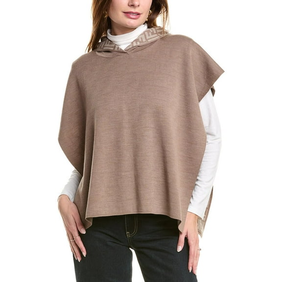 FENDI Wool-Blend Poncho, Grey