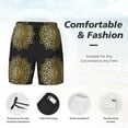 thumbnail image 3 of Balery Gold Mandala Mens Swim Trunks Swim Shorts for Men Quick Dry Inseam Beach Shorts with Compression Liner Pocket-3X-Large, 3 of 9
