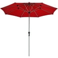 thumbnail image 5 of Gymax 9Ft Patio Outdoor Umbrella Market Table Umbrella w/ Crank 8 Ribs Burgundy, 5 of 9