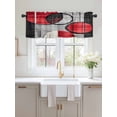 thumbnail image 2 of Valances for Windows Black Red Circle Rod Pocket Cafe Window Treatments Valance Curtains for Kitchen Bathroom Laundry Basement Windows 42"x12", 2 of 9