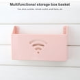 thumbnail image 2 of Langgg Router Holder Storage Box Wall Mounted Remote Control Magazine Organizer Plastic Wire Cord Rack, Pink, 2 of 7