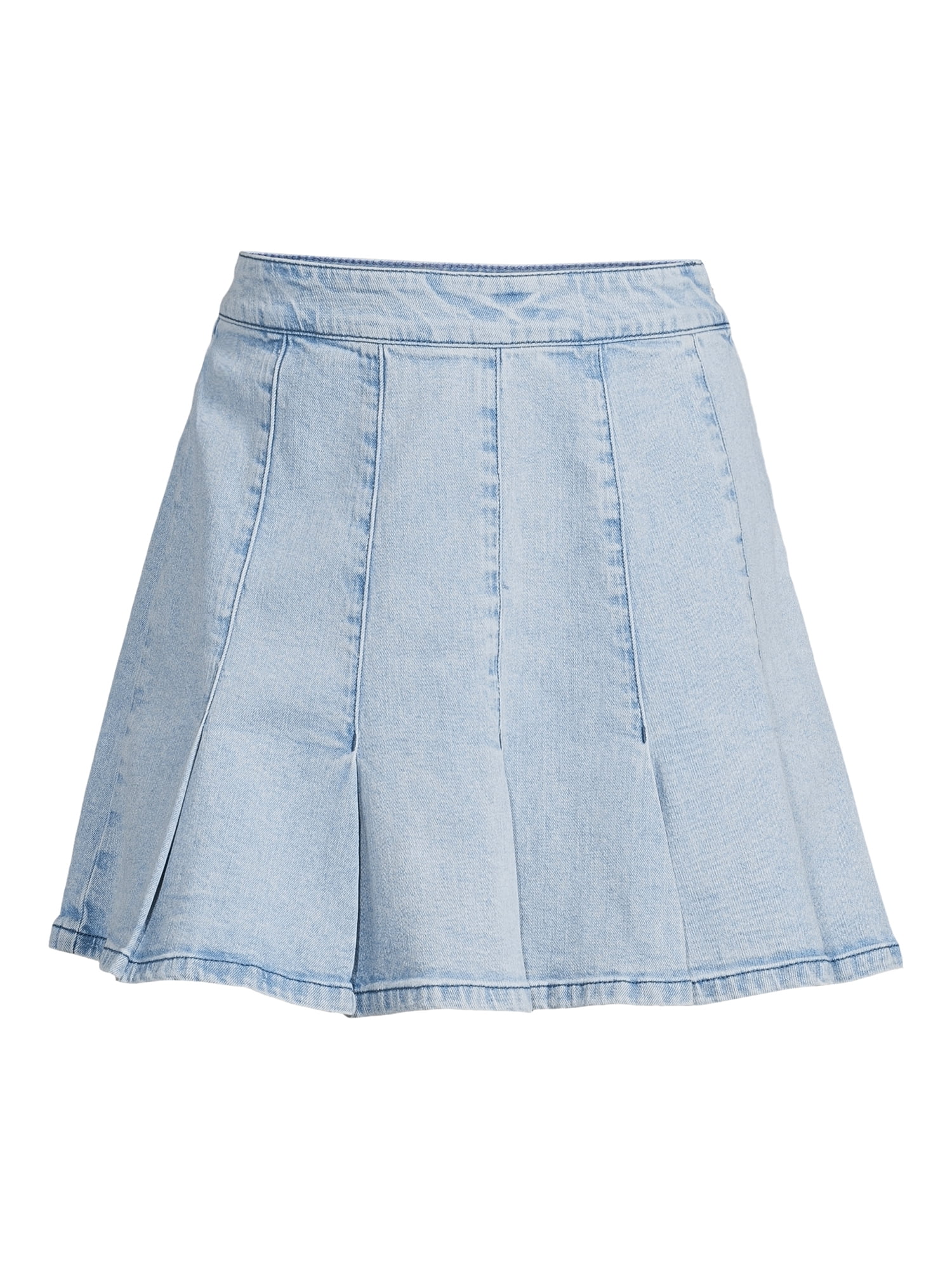 No Boundaries Juniors' Denim Pleated Skirt