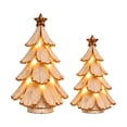 thumbnail image 2 of 2PCS Christmas Tree Figurine, Christmas Tabletop Centerpiece with Glowing LED Lights, Winter Pine Festive Holiday Decor, Christmas Gift, 2 of 7