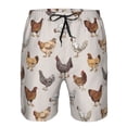 thumbnail image 4 of Naloa Various Chicken Men's Beach Shorts, Surfing shorts, Swim trunks, Quick Dry Swim Trunks for Surfing Beach Fun - X-Large, 4 of 9