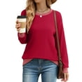 thumbnail image 3 of Fantaslook Color Block Sweatshirts for Women Crewneck Long Sleeve Shirts Fashion Tops Pullover Sweatshirts Fall Outfits, 3 of 9