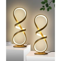 2 Pack Table Lamps, LED Touch Dimmable Spiral Desk Lamp, 3 Color Temperature Modern Nightstand Lamp, Unique Bedside Lamp for Living Room, Bedroom, Cool Lamps for Ideal Gift, Gold