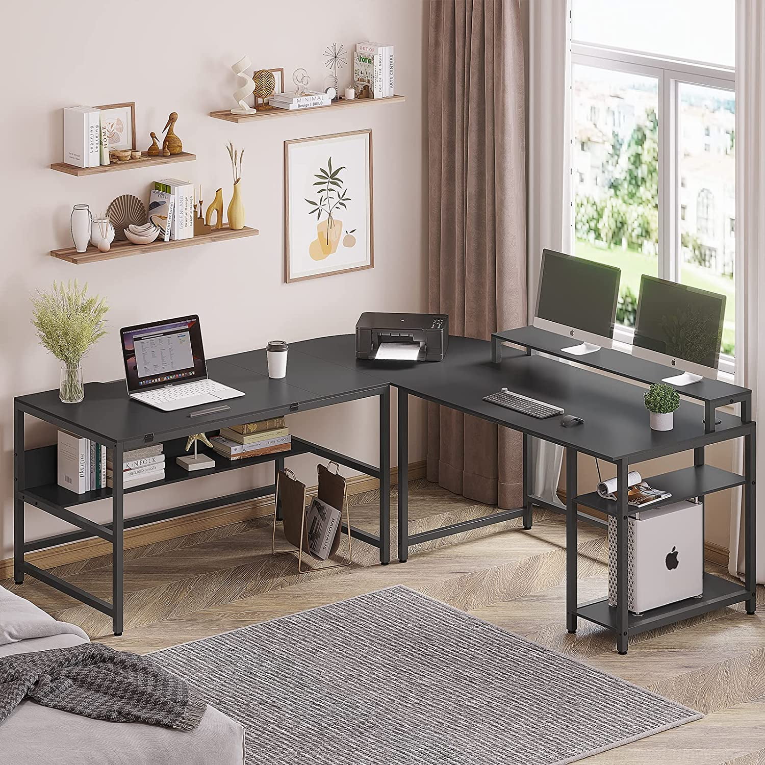 Corner Computer Desk, Multifunction Drafting Drawing Table with