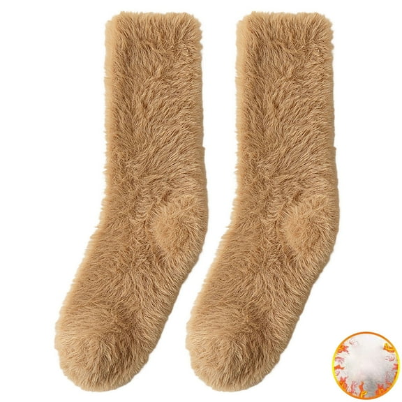 Generic Women'S Crew Socks Long Haired Socks For Women Autumn And Winter Sleep Socks Warm Furry Socks Floor Socks With Plush And Thickened Mid Tube Socks