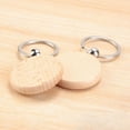thumbnail image 5 of 100Pieces Wooden Keychain Blanks Round Wood Engraving Blanks Unfinished Wooden Key Ring Key Tag B, 5 of 6