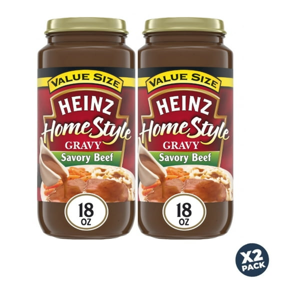 Heinz HomeStyle Savory Beef Gravy Value Size, 18 oz Jar pack of 2