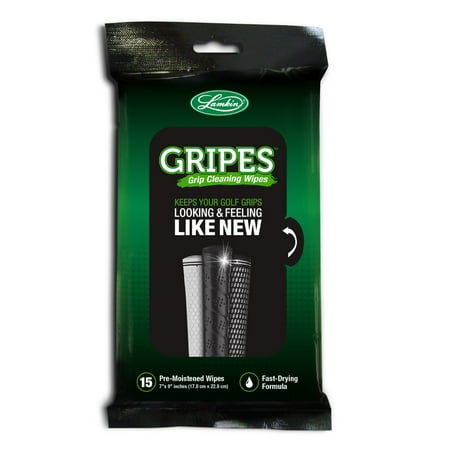 Lamkin Gripes Grip Cleaning Wipes (15 pack) Golf Accessory (Best Way To Clean Golf Club Grips)