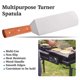 thumbnail image 3 of Stainless Steel Spatula,Square Spatula Cooking Hamburger Turner with Wooden Handle for Barbecue, St, 3 of 5