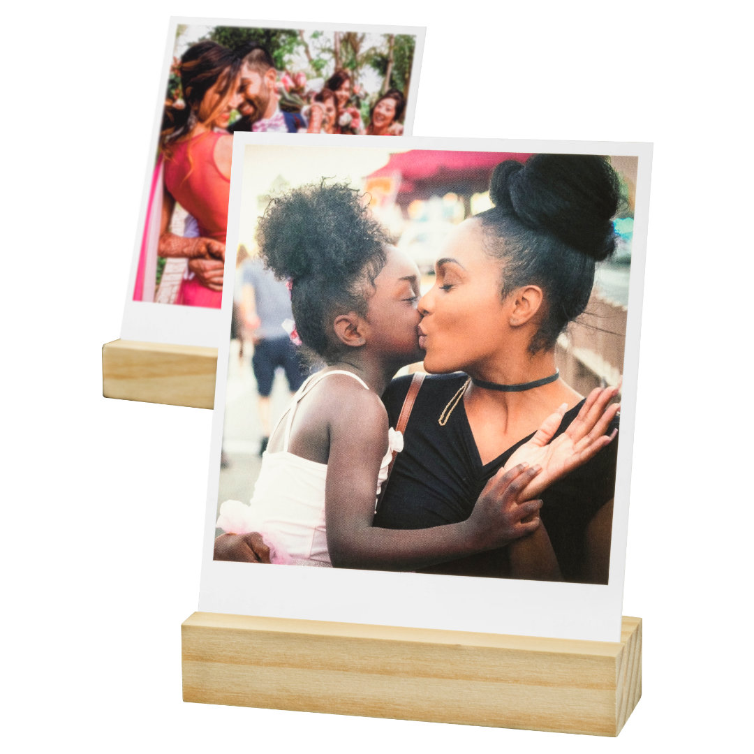 Retro Prints, Set of 25 with Wooden Box & Stands