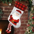 thumbnail image 6 of Christmas Stockings Classic Large Stockings Plush Red White and Green Xmas Stocking Santa,Snowman,Reindeer Big Xmas Socks for Family Holiday Christmas Party Decorations, 6 of 6