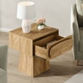 thumbnail image 6 of Tribesigns Side End Table with Storage Drawer for Living Room, Bedroom, Office and Dorm Small Space, Modern Mid-Century Accent Farmhouse Bedside with Oval-Shaped Handle, Night Stand Easy Assembly, 6 of 13