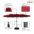 thumbnail image 4 of Clihome  15 Ft Umbrella Outdoor Rectangular Crank Market Umbrella with Base Red, 4 of 5
