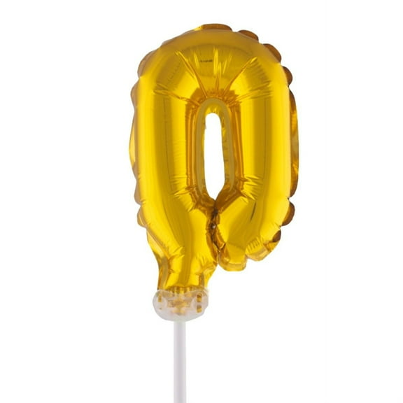 Balloon-Foil-Cake Topper-Number 0-5"-Gold