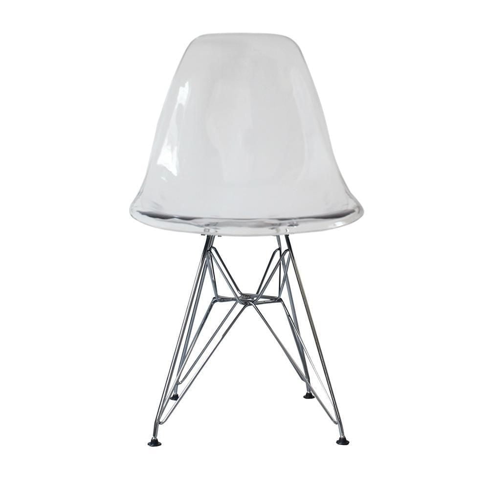 Heavenly Collection Clear Chrome Chair