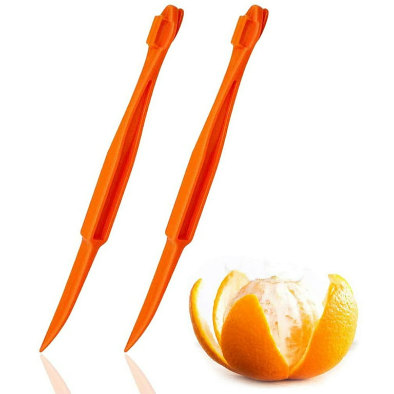 AllTopBargains 4 PC Orange Peeler Kitchen Tool Gadgets Lemon Lime Fruit Slicer Plastic Cutter