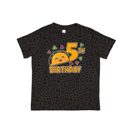 

Inktastic 5th Birthday with Taco and Confetti Gift Toddler Boy or Toddler Girl T-Shirt