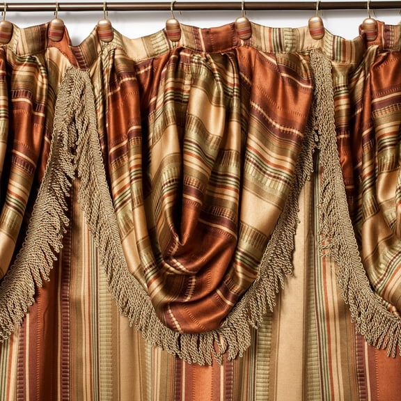 Popular Bath Contempo Spice Bath Collection 70 x 72 Fabric Bathroom Shower Curtain & Hook Set