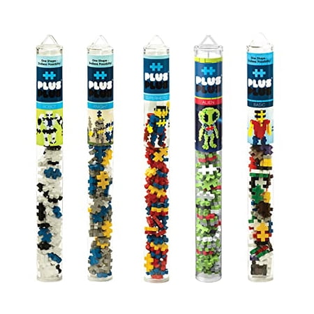 PLUS PLUS - Figures 5 Piece Playset Bundle, 70 pc Tubes - construction ...