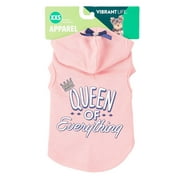 Vibrant Life Dog Hoodie, Pink Queen of Everything, (Small)